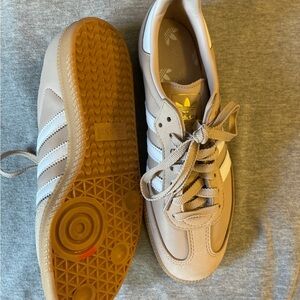 Adidas Tan and White Casual Sneakers